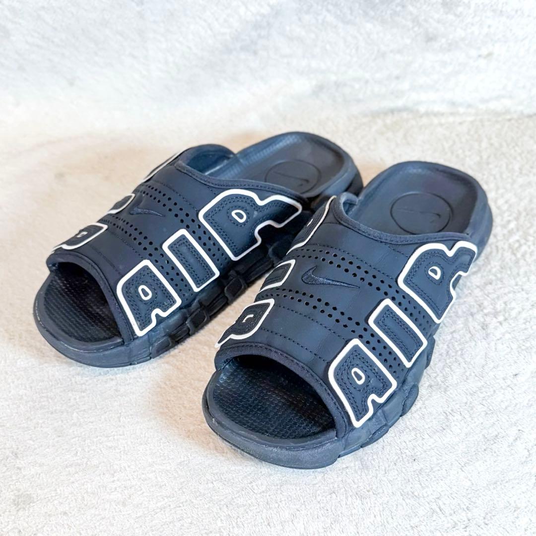 NIKE エアモアアップテンポ スライド サンダル 25cm 黒