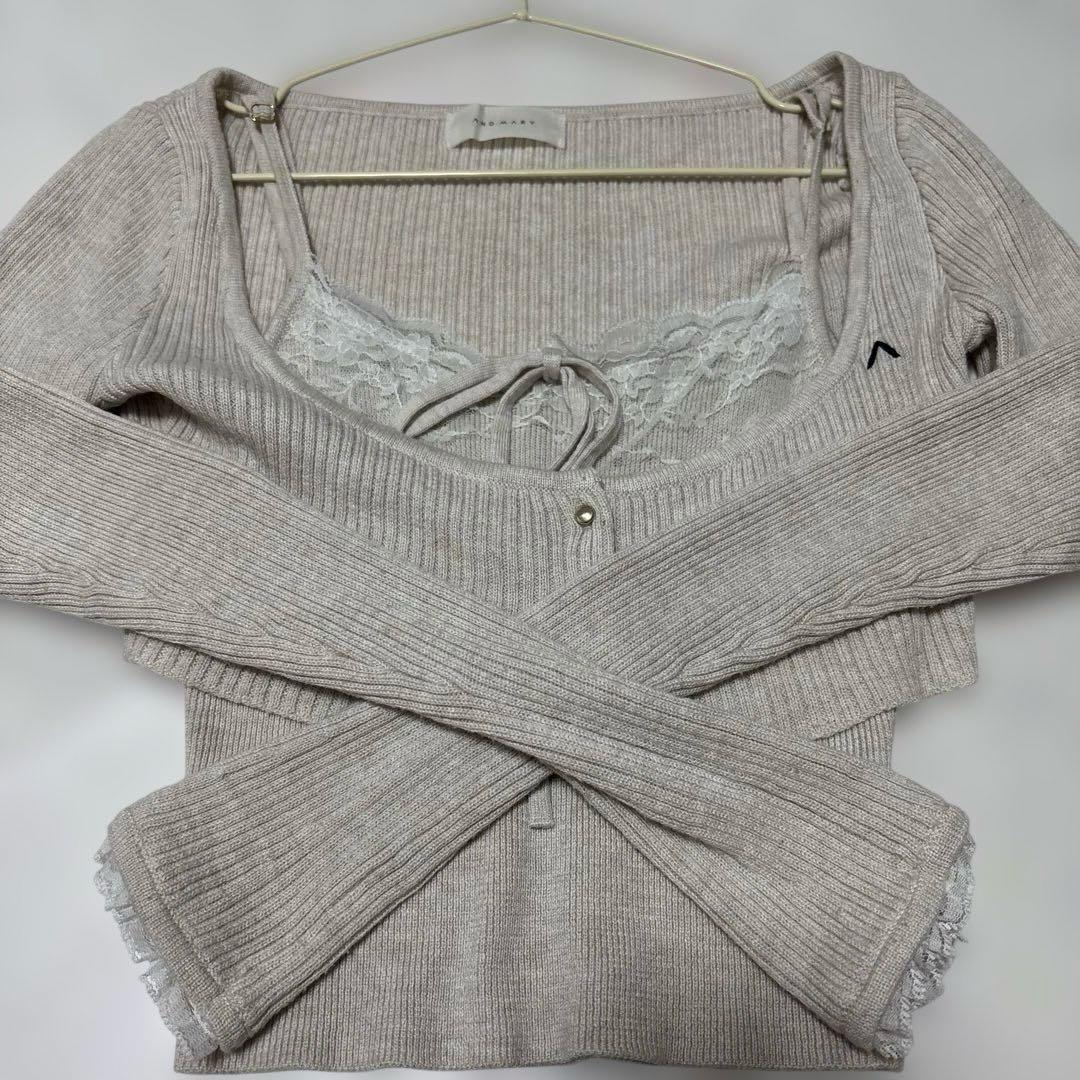 ANDMARY アンドマリー Brenda lace knit set ベージュ