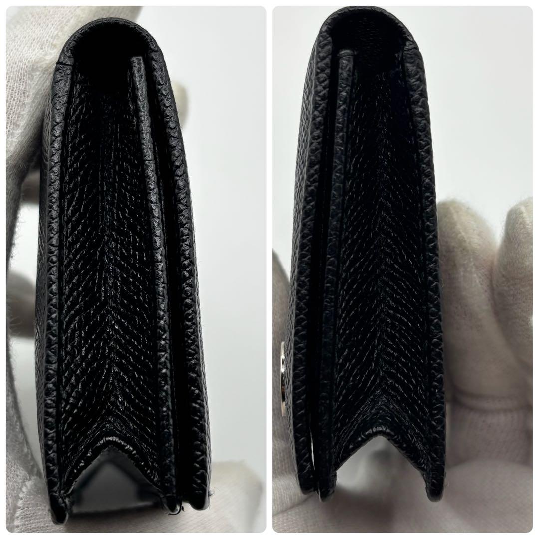 【美品】ブルガリ 名刺入れ カードケース ブルガリマン サークルロゴ 黒