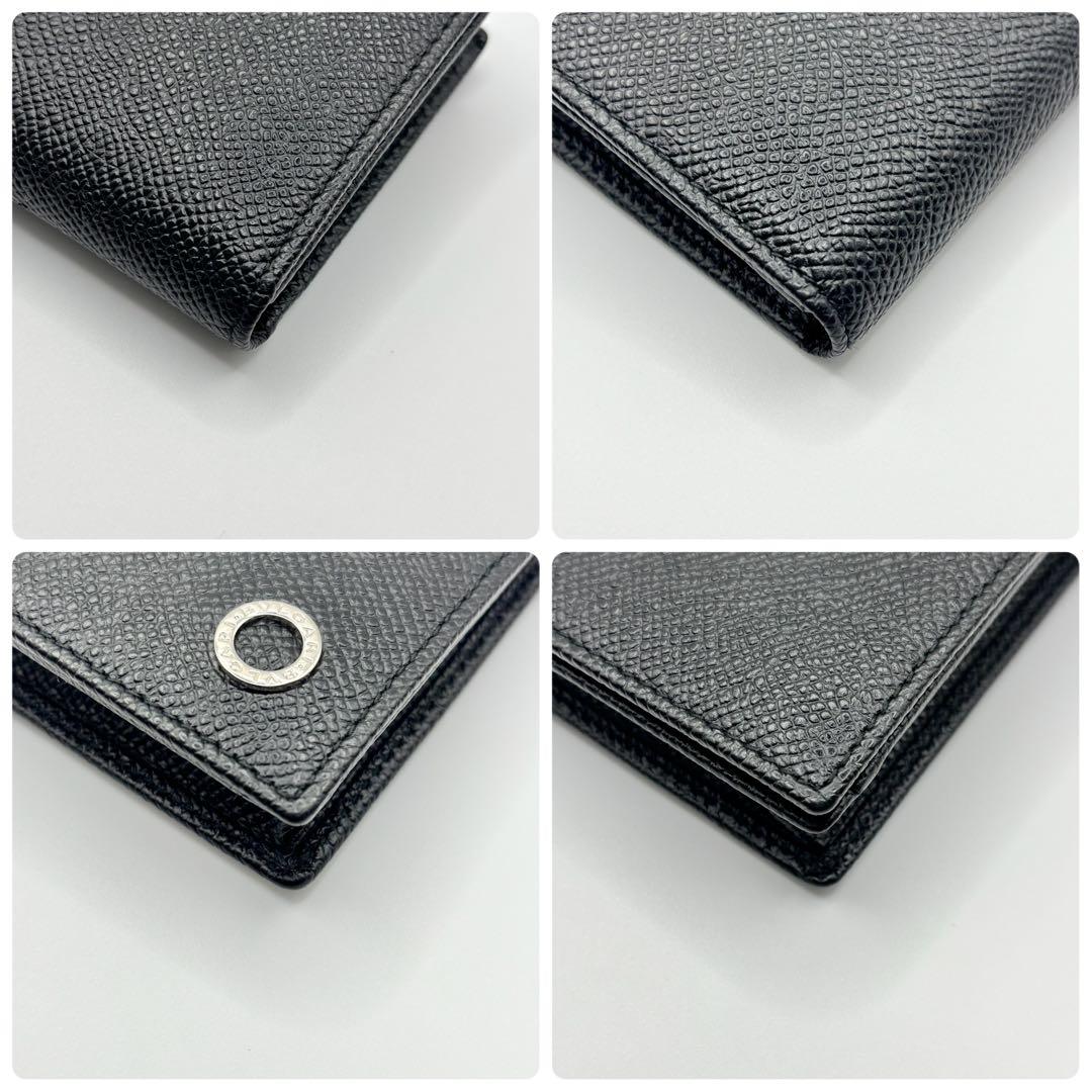 【美品】ブルガリ 名刺入れ カードケース ブルガリマン サークルロゴ 黒