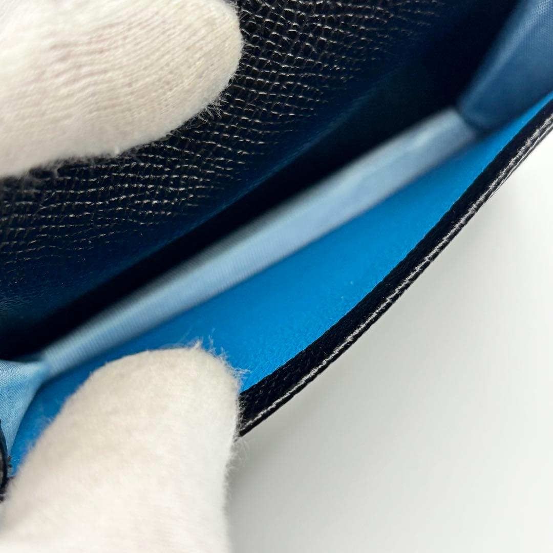 【美品】ブルガリ 名刺入れ カードケース ブルガリマン サークルロゴ 黒