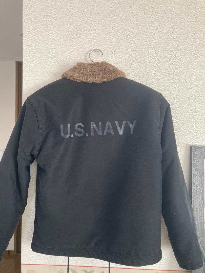 HOUSTON ヒューストン N1 デッキジャケット　レギュラーフィット黒　40