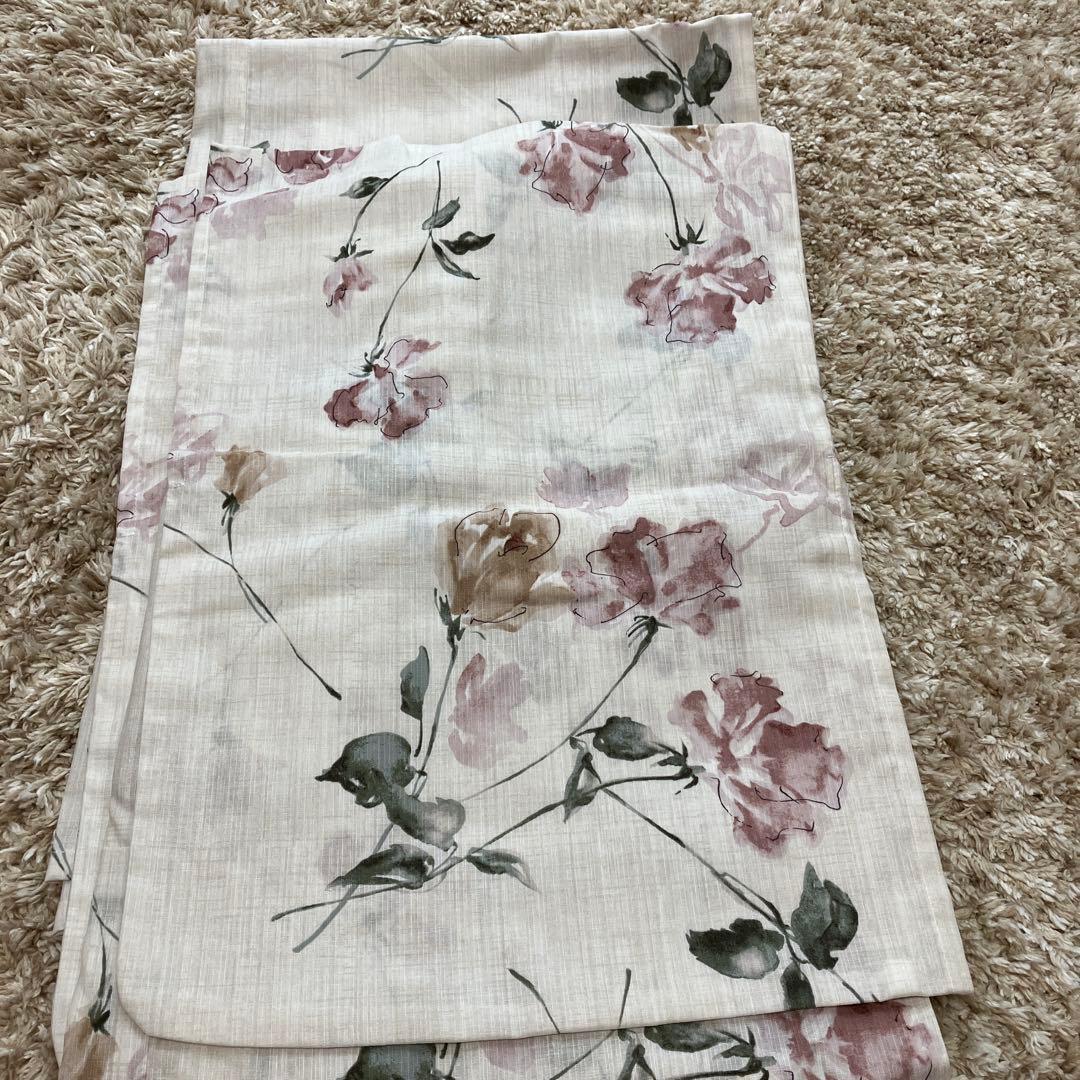 DITA花柄浴衣・帯セット　下駄　試着のみ　腰紐無し