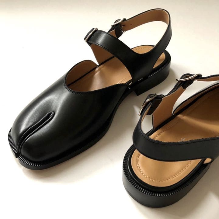 新品/42 メゾン マルジェラ TABI 足袋 タビ サンダル ブラック 黒