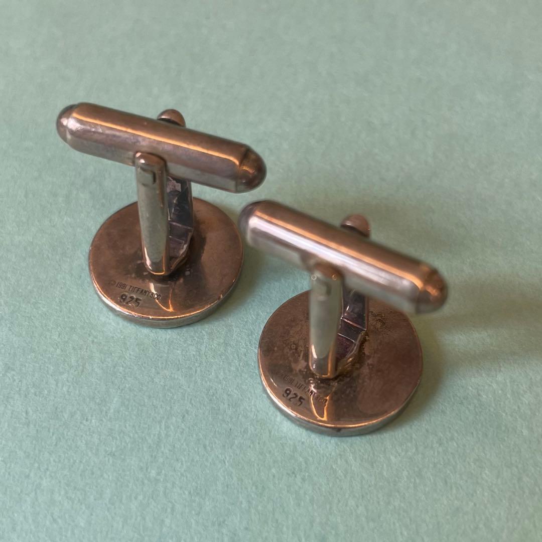 ティファニー ラウンド カフス シルバー SILVER925 銀製 カフリンクス