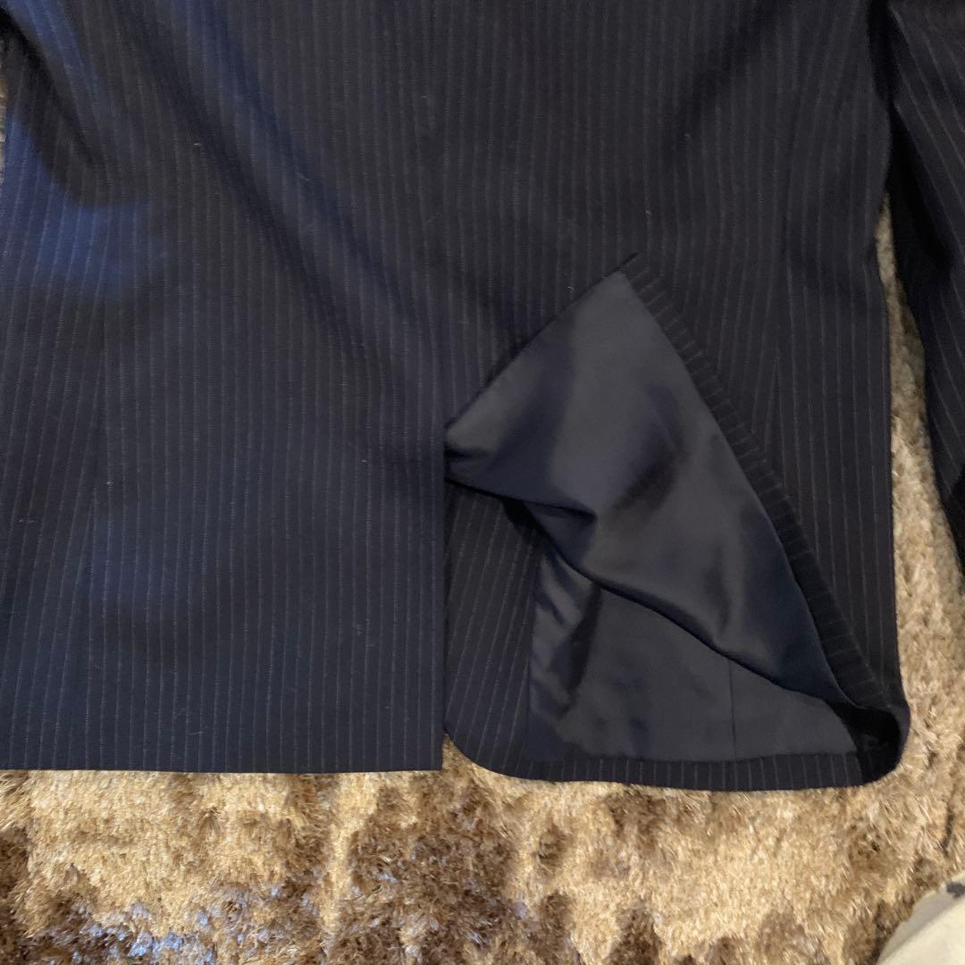 タケオキクチ　ネイビー ストライプ ビジネススーツ　サイズ4
