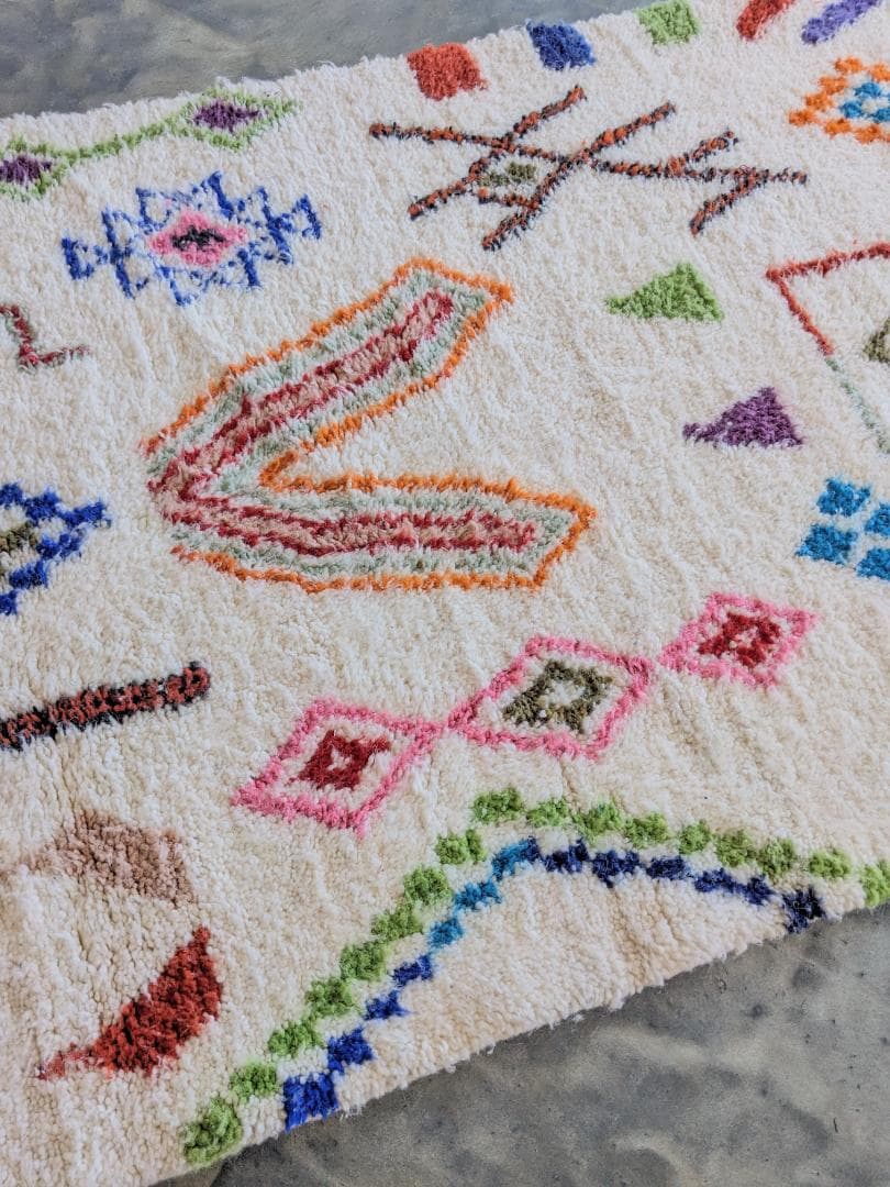 【限定セール】新品-モロッコラグ アジラルラグ-No6 104×161