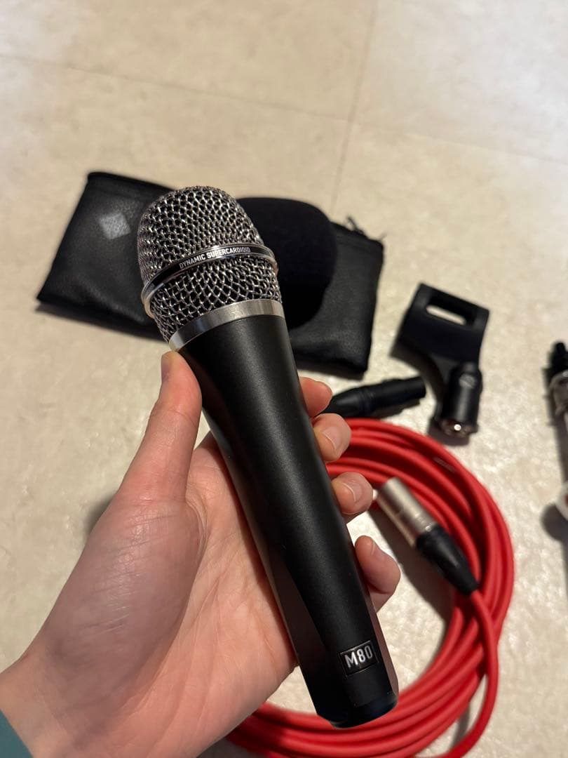 TELEFUNKEN M80 DYNAMIC マイク、ケーブル、ミニスタンド