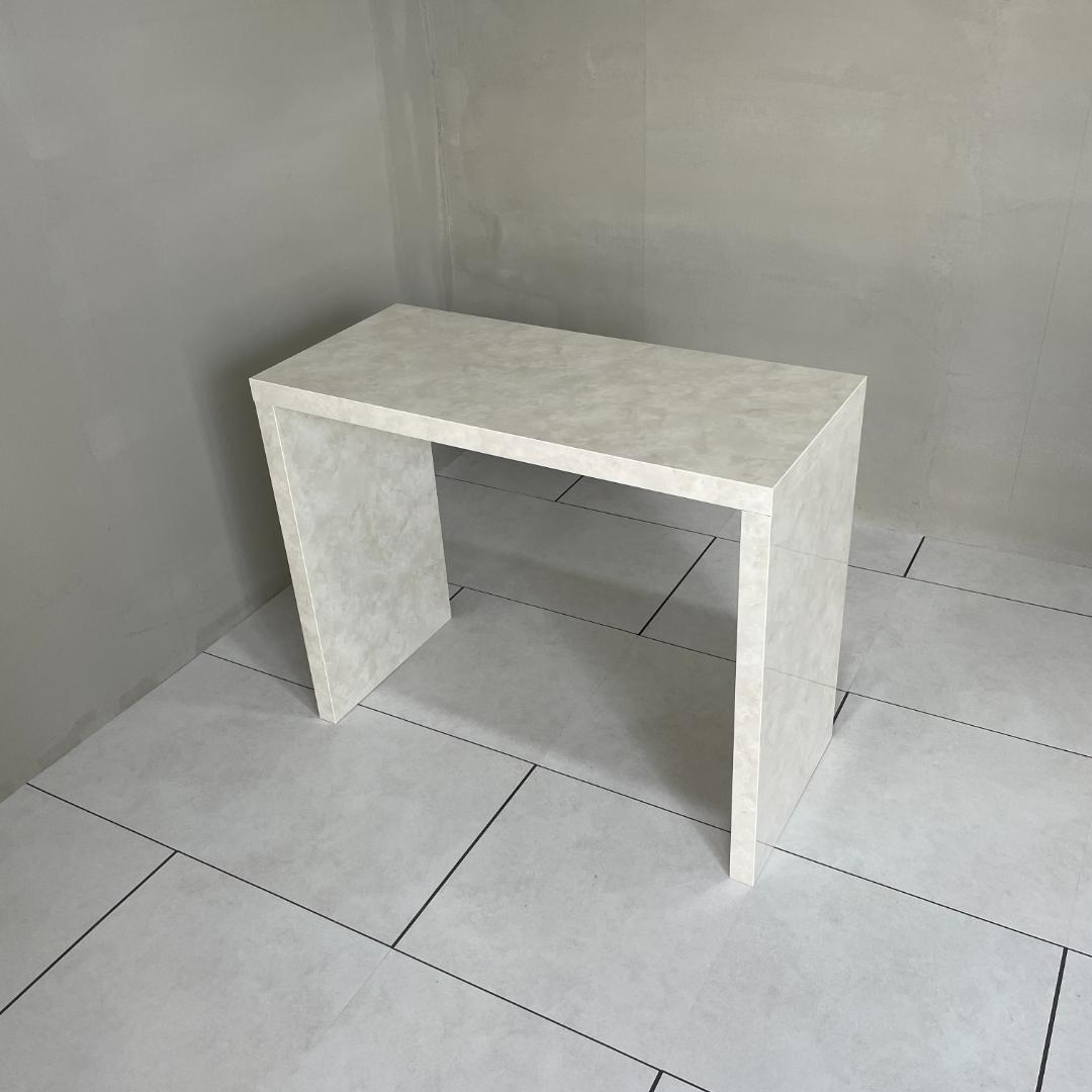 テーブル 中 大理石調デスク 大理石風 ホワイト 白