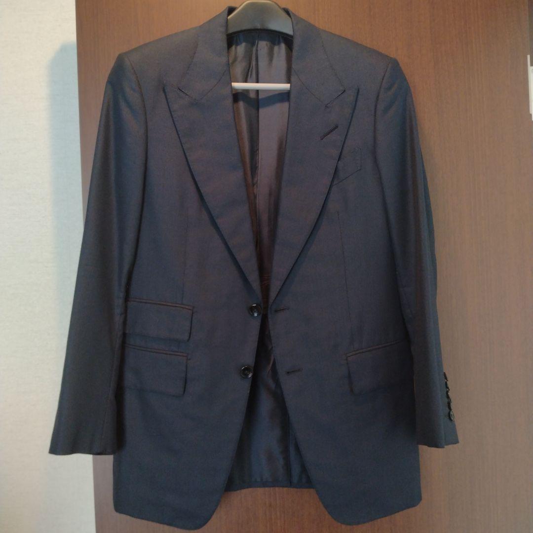 TOM FORD ネイビー シングル　ピークドラペル　高級スーツトムフォード