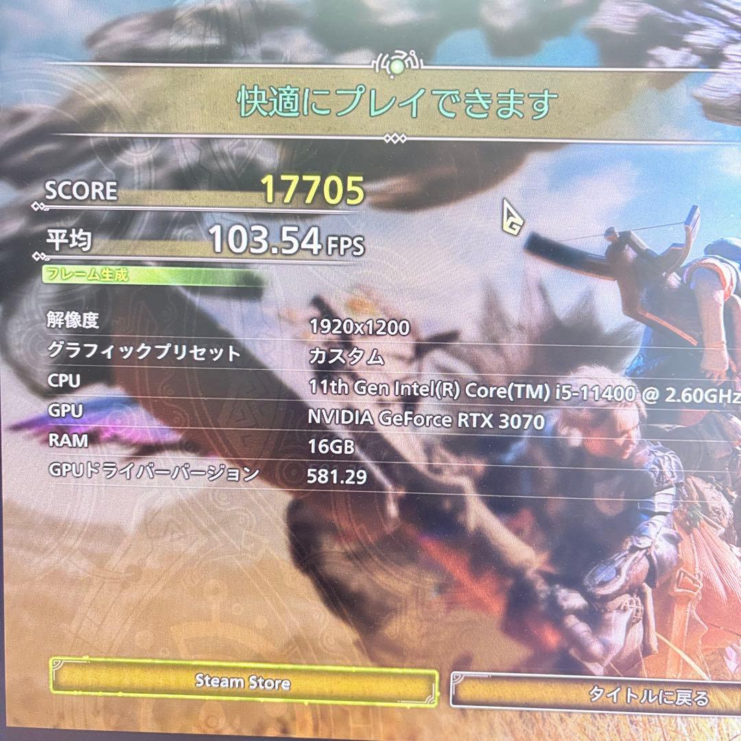 ゲーミングPC i5 11400 RTX3070 ガレリア 無線LAN、BT内蔵