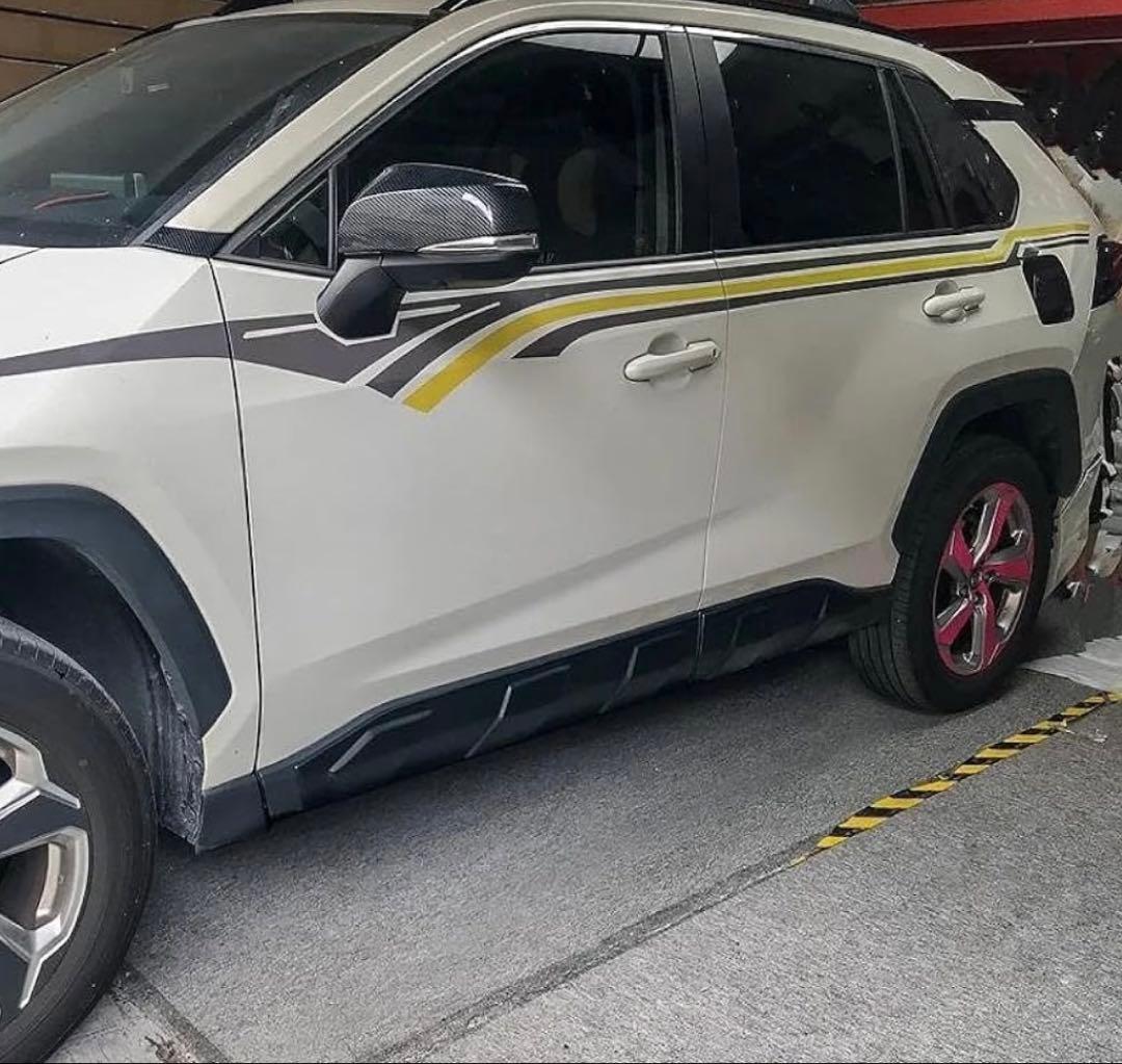 TATSU様　RAV4サイドプロテクター　ラプターライナー塗装　貼り付けタイプ