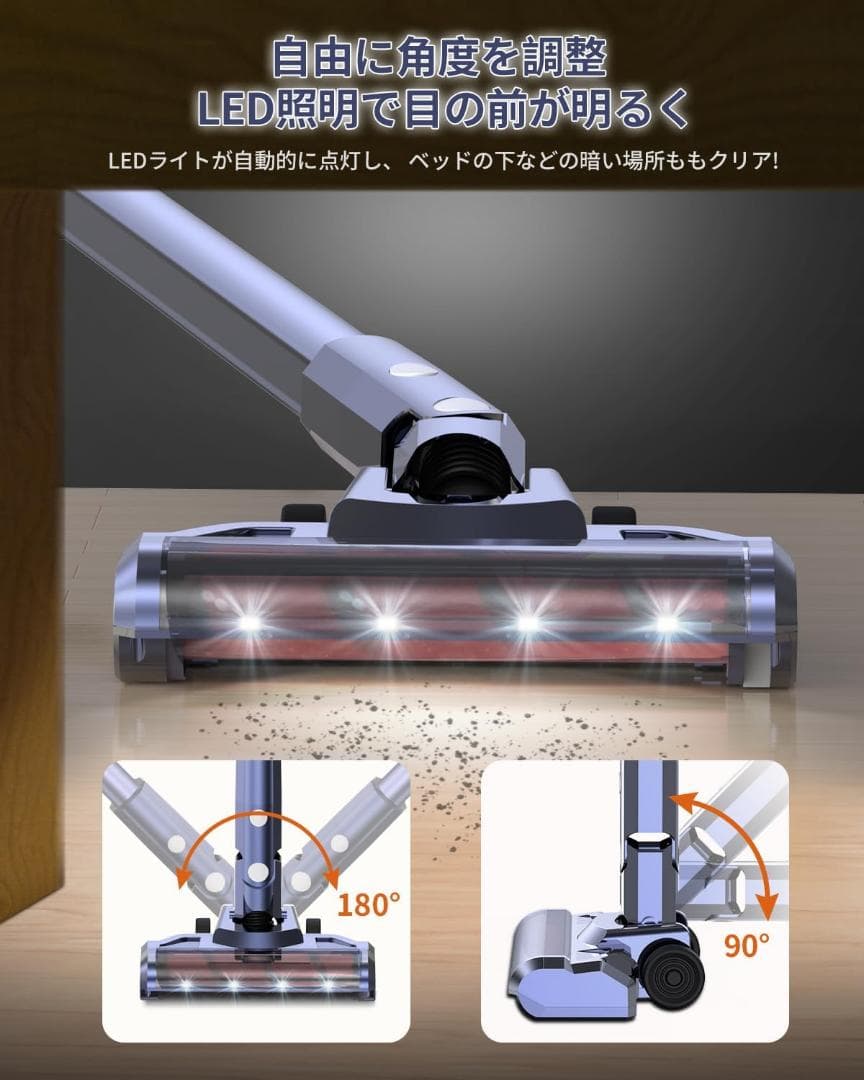 VEWIOR 掃除機 コードレス38000pa強　0