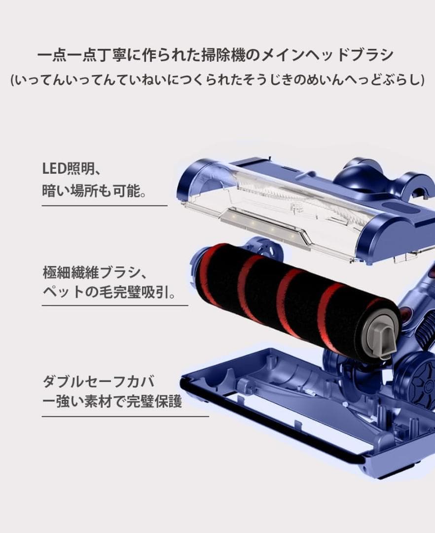 VEWIOR 掃除機 コードレス38000pa強　0
