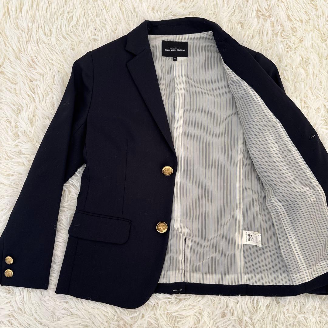 グリーンレーベル子供キッズセットアップスーツ４点 金ボタン紺ブレザーセレモニー