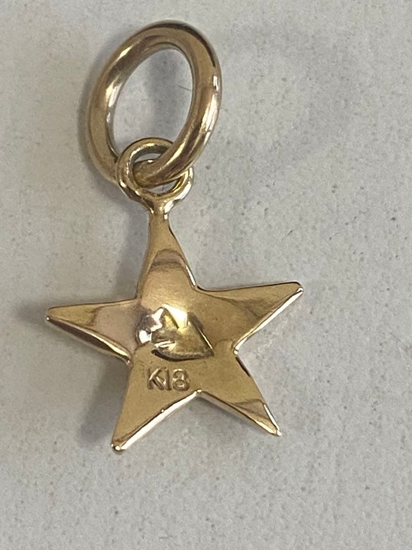 も*な様 極美品 鑑定済み K18 スター 星 チャーム トップ ネックレス 1
