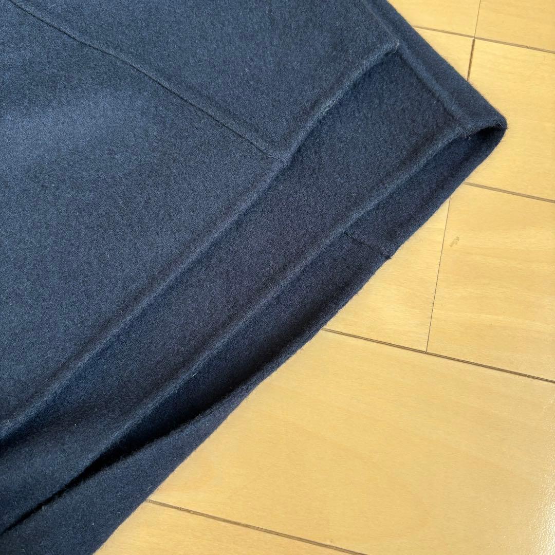 スローブイエナ スタンドカラーダブルフェイスポンチョ ネイビー 完売品