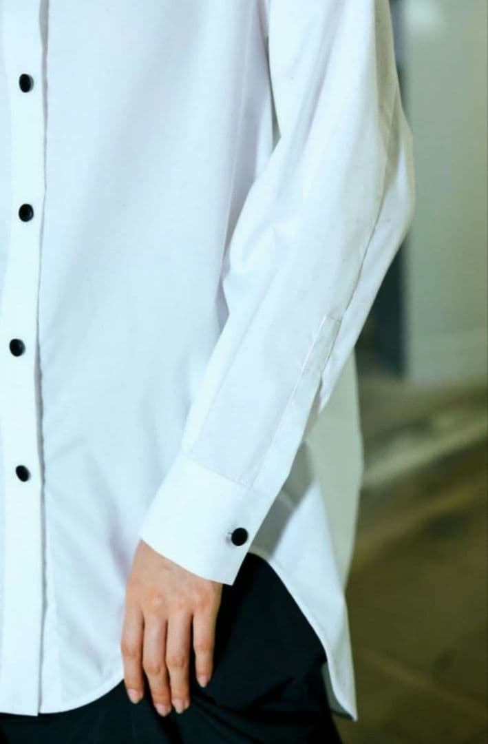 oOoOoO　アシンメトリーシャツ　変形　38 白　ナゴンスタンス