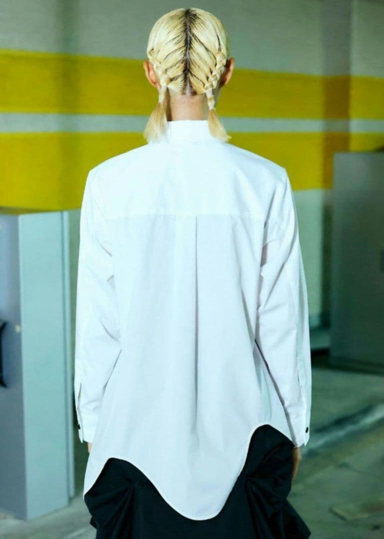 oOoOoO　アシンメトリーシャツ　変形　38 白　ナゴンスタンス