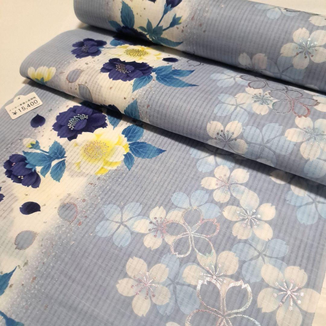 No.5200　浴衣　綿絽　着物　反物　新品未使用