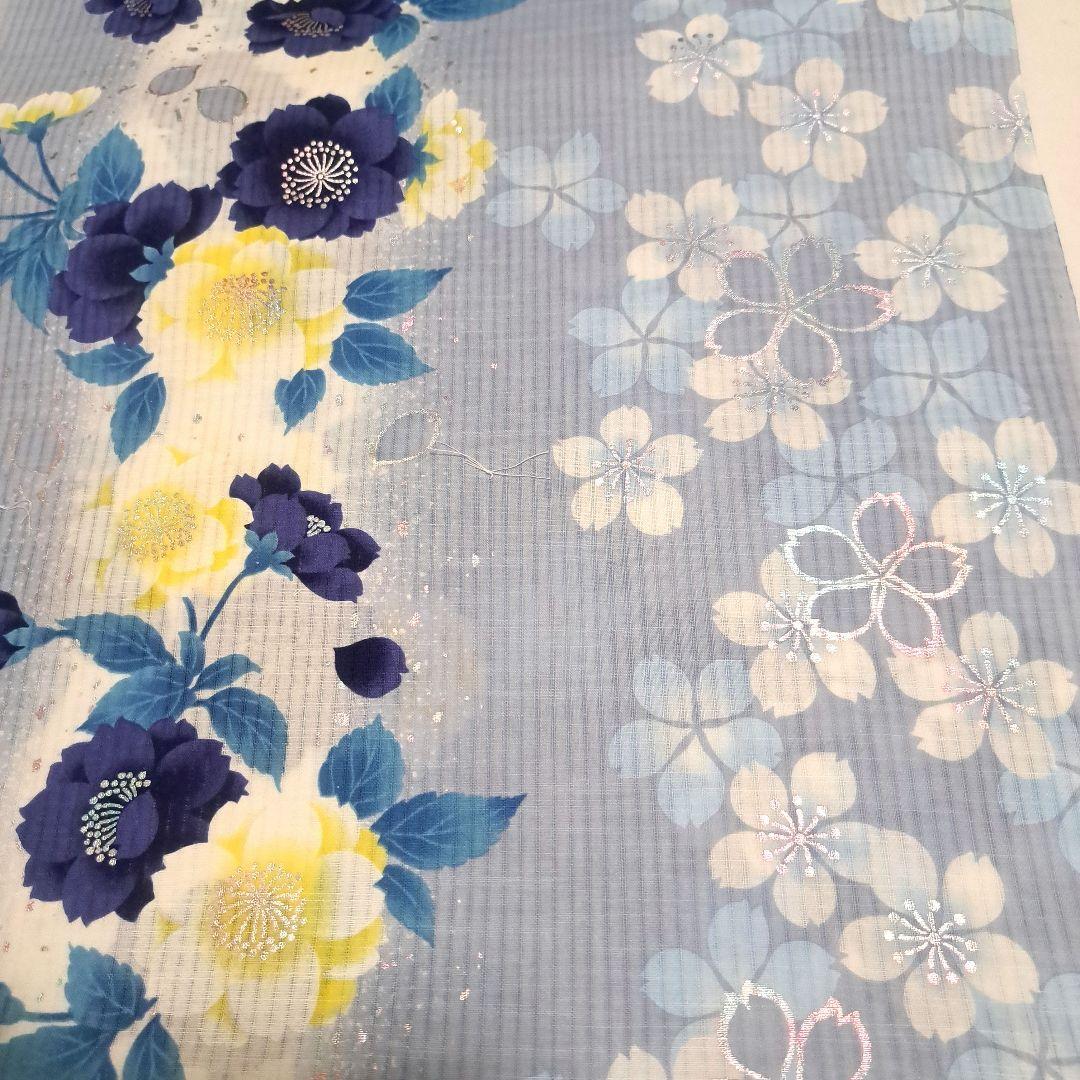 No.5200　浴衣　綿絽　着物　反物　新品未使用