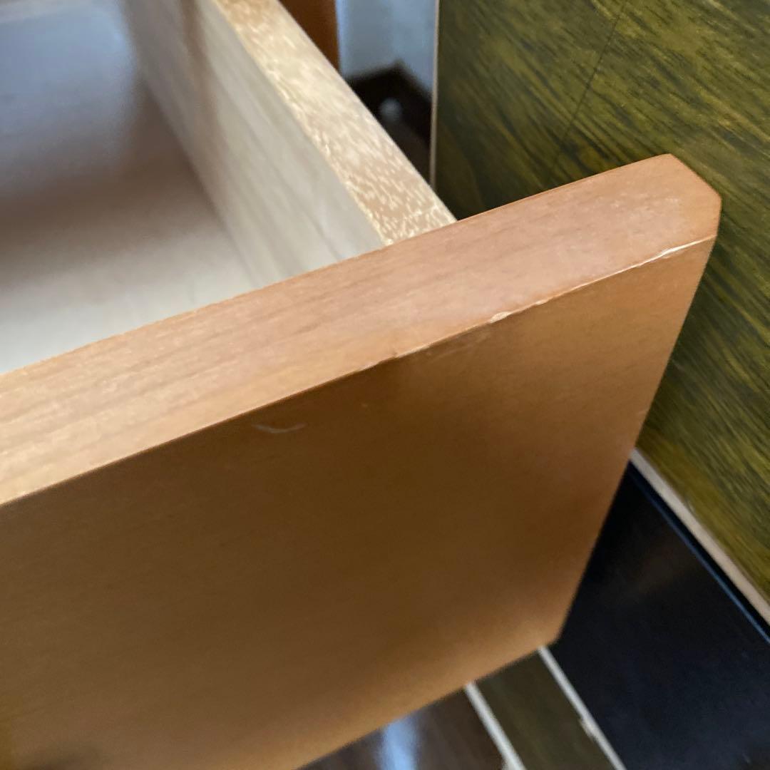 ナチュラルウッド 5段チェスト キャスター付き