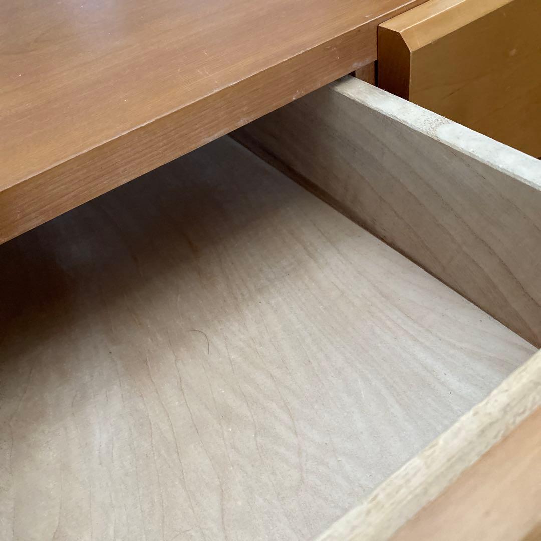 ナチュラルウッド 5段チェスト キャスター付き