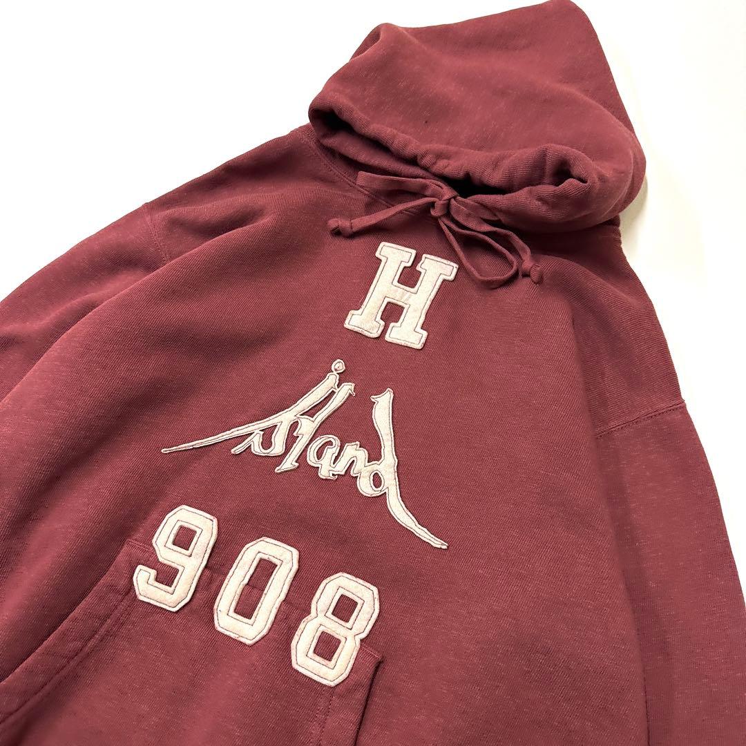45R パーカー HERITAGE 裏毛フーディー アイランドワッペン ボルドー