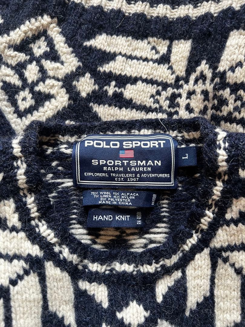 手編み ポロスポーツ ラルフローレン ノルディック ハンドニット セーター