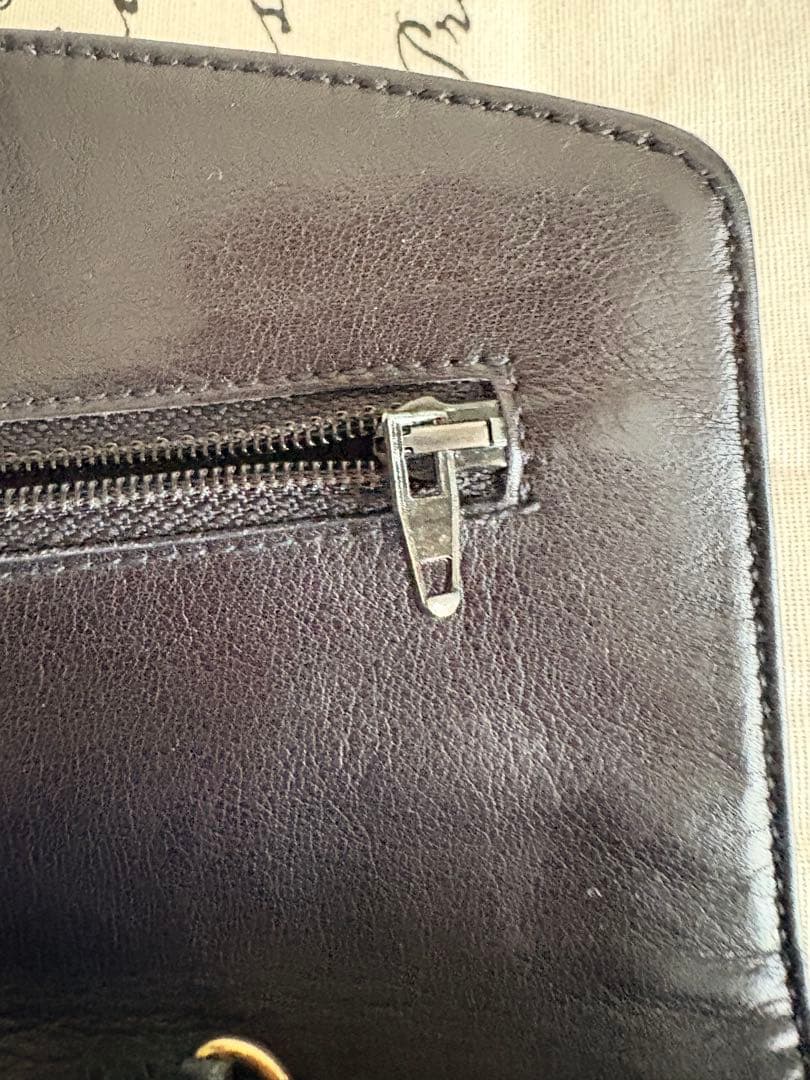 CHANEL ブラック レザー 長財布