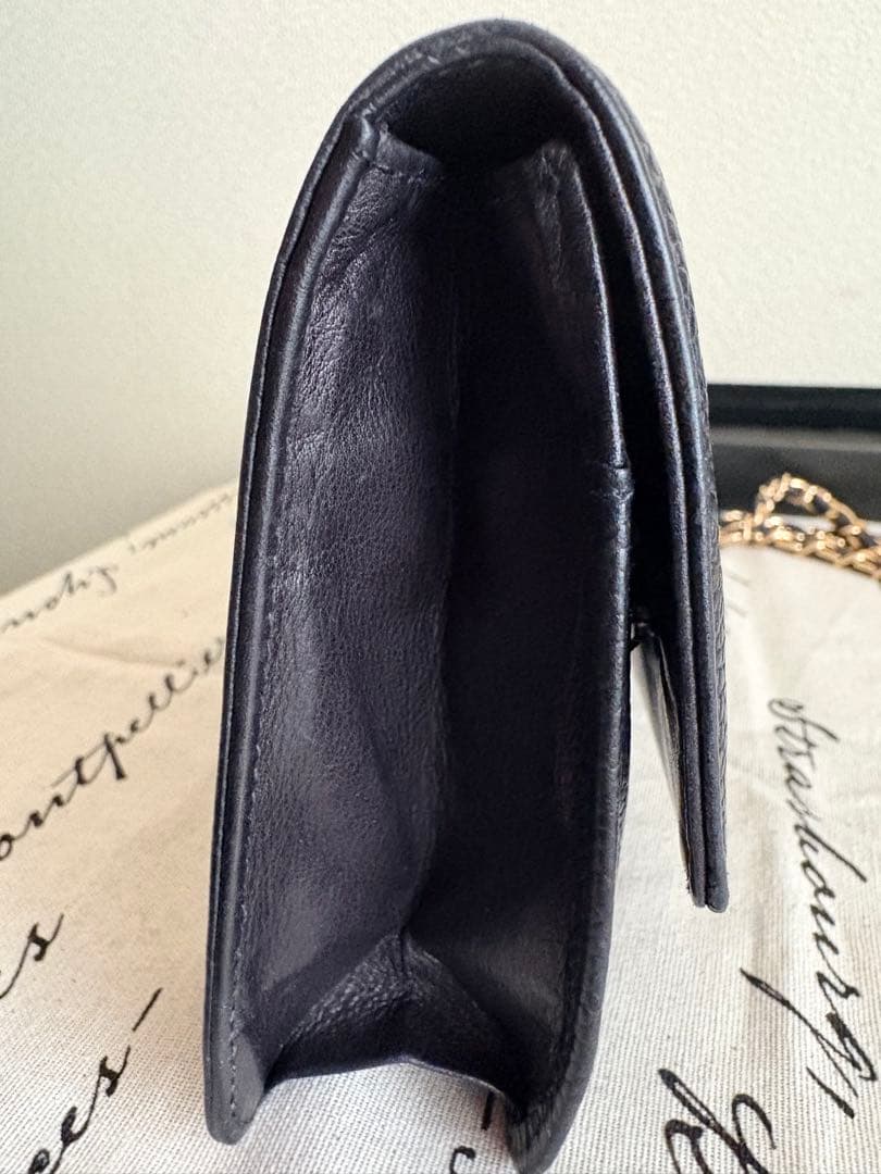 CHANEL ブラック レザー 長財布