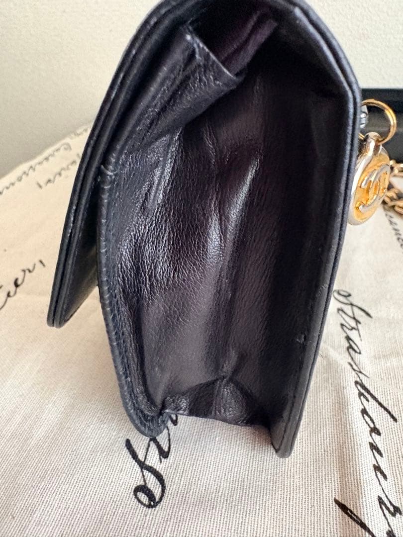 CHANEL ブラック レザー 長財布