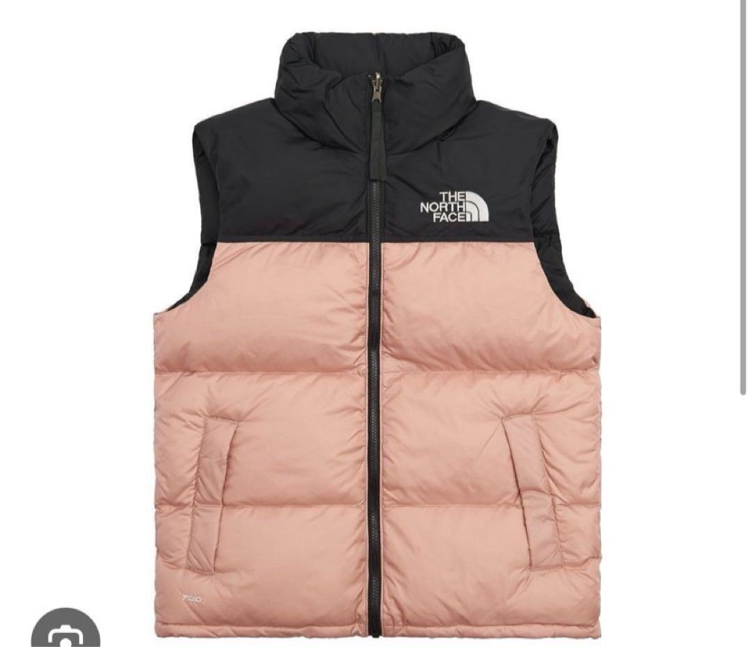 THE NORTH FACE ダウンベスト ピンク・ブラック 着画あり