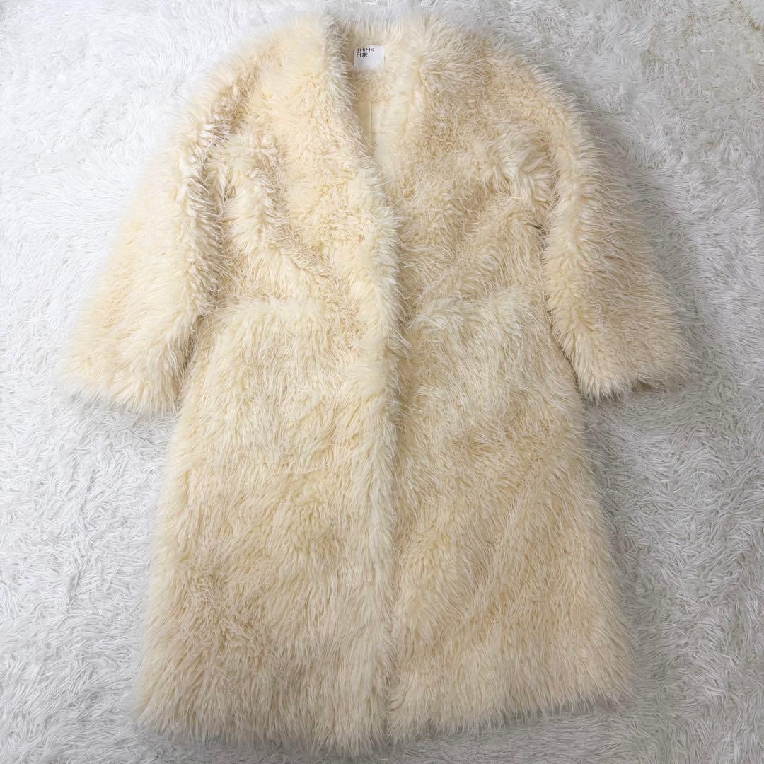美品24製完売品　THINK FUR ロングファーリラックスコート 定価3.8万