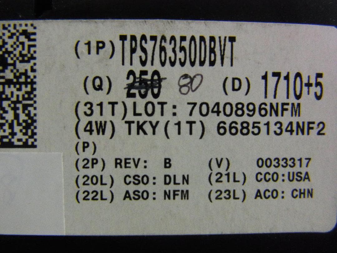 Texas TPS76350DBVT 5V 低ドロップ　5V出力　80個