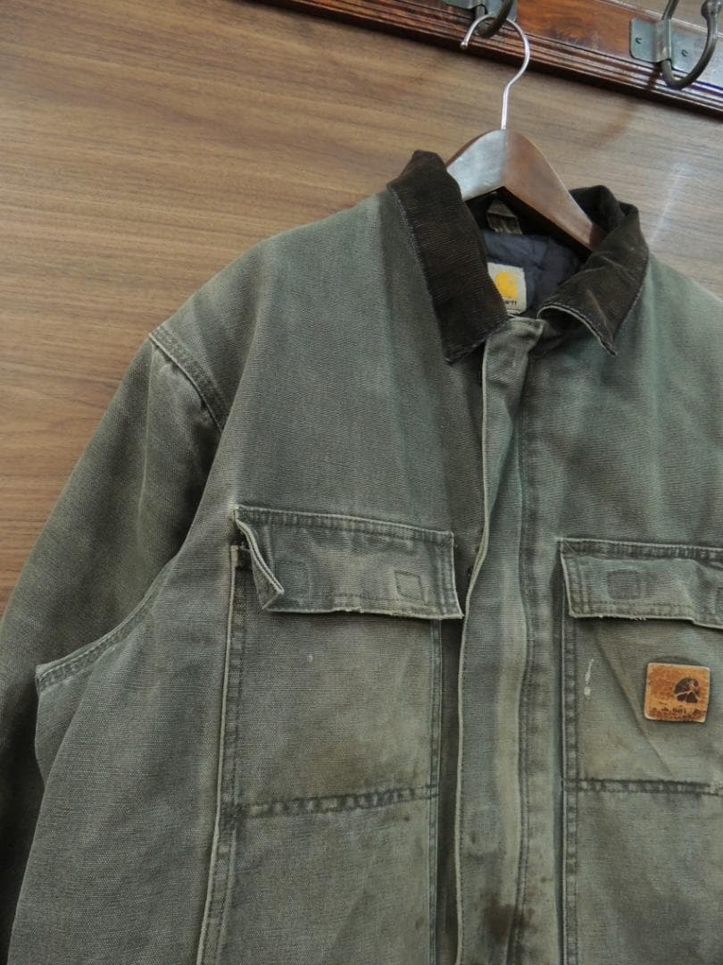 ハチノス 激フェード L カーハート トラディショナル コート モスグリーン