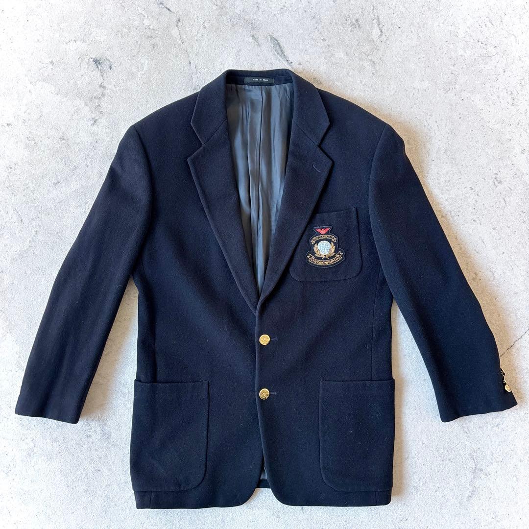 92年 エンポリオアルマーニ 金ボタン カシミヤ混縮絨ウールジャケット ブレザー