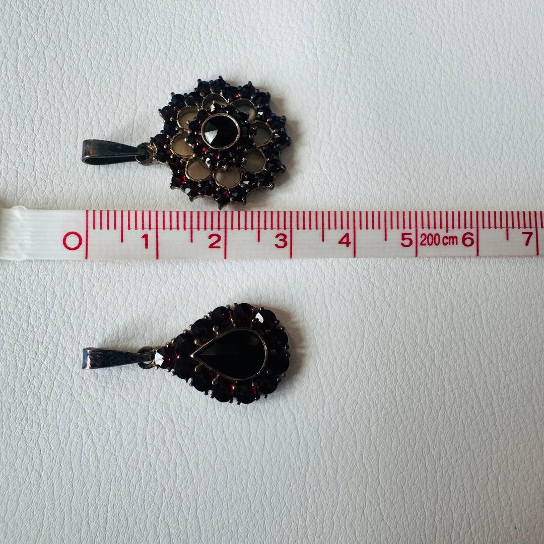 ガーネット イヤリング ペンダントトップ シルバー925 3点セット