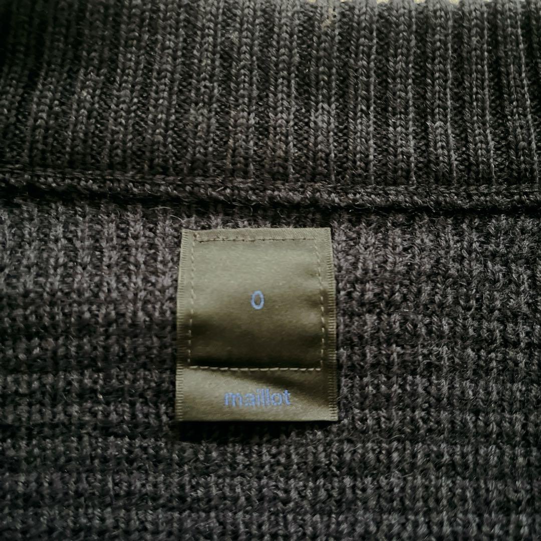 【美品】 maillot マイヨ　パッチワッフルカーディガン エルボーパッチ