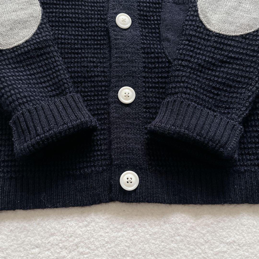 【美品】 maillot マイヨ　パッチワッフルカーディガン エルボーパッチ