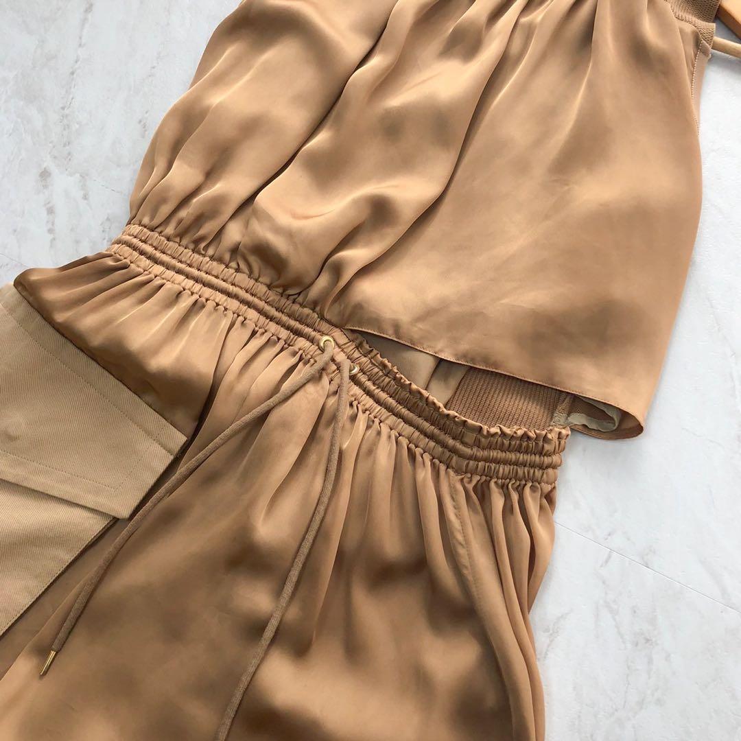 【希少 20SS】sacai ファブリックコンボドレスワンピース ベージュ 1