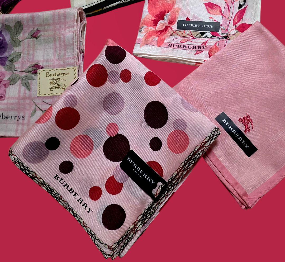 新品 未使用　BURBERRY, ハンカチセット シルク、コットン入り