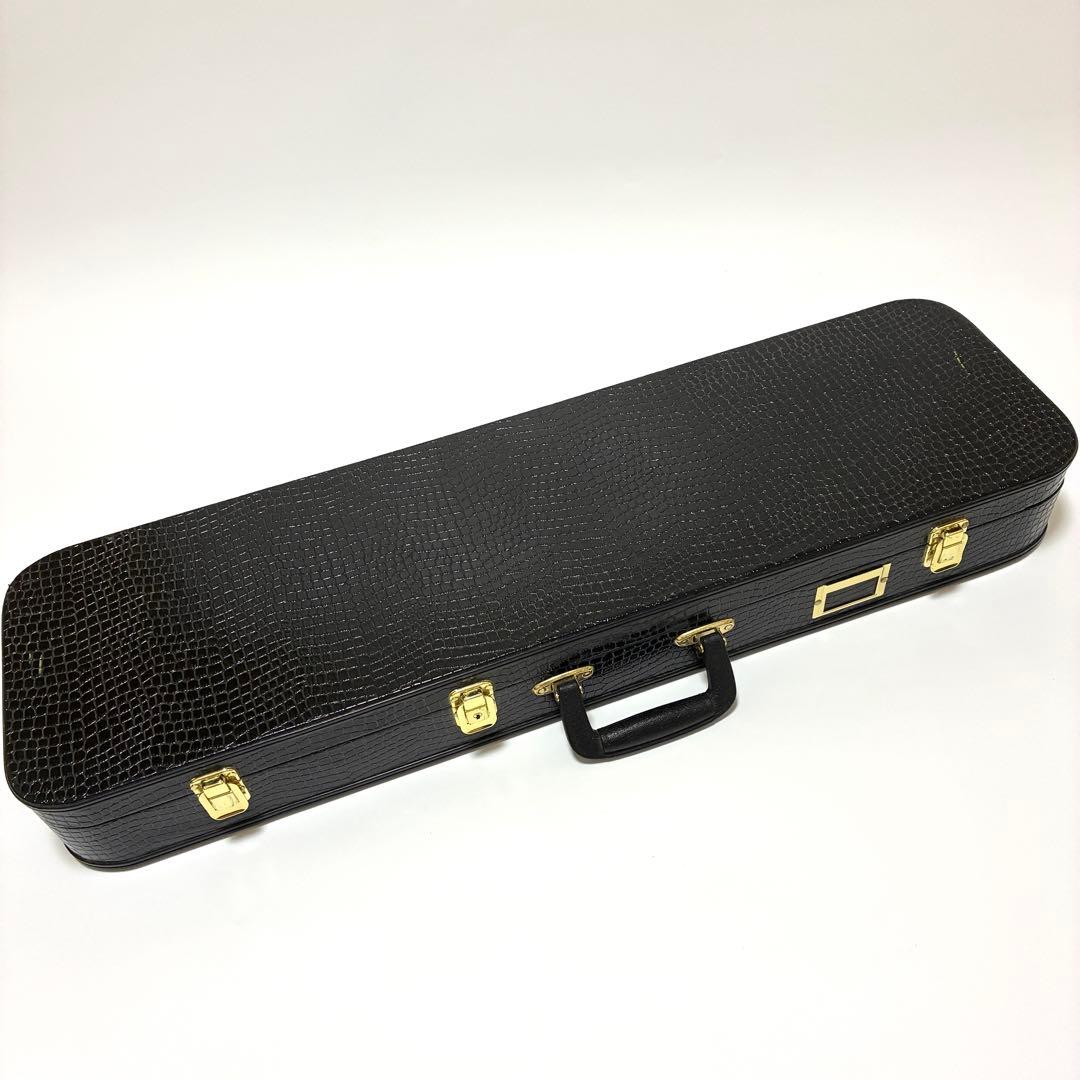 沖縄三味線 蛇皮 本革 黒 爪 ハードケース付き