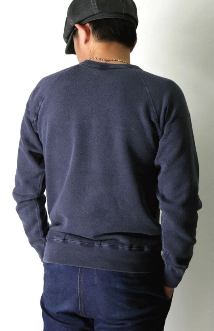 新品タグ　グッドオン　Good On ラグランクルースウェット Pネイビー　L