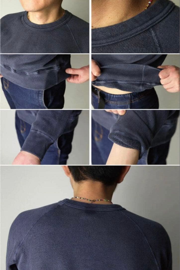 新品タグ　グッドオン　Good On ラグランクルースウェット Pネイビー　L