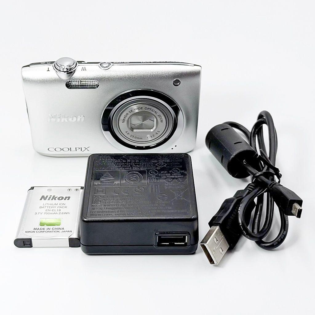 【美品】ニコン COOLPIX A100 シルバー コンデジ カメラ 中古