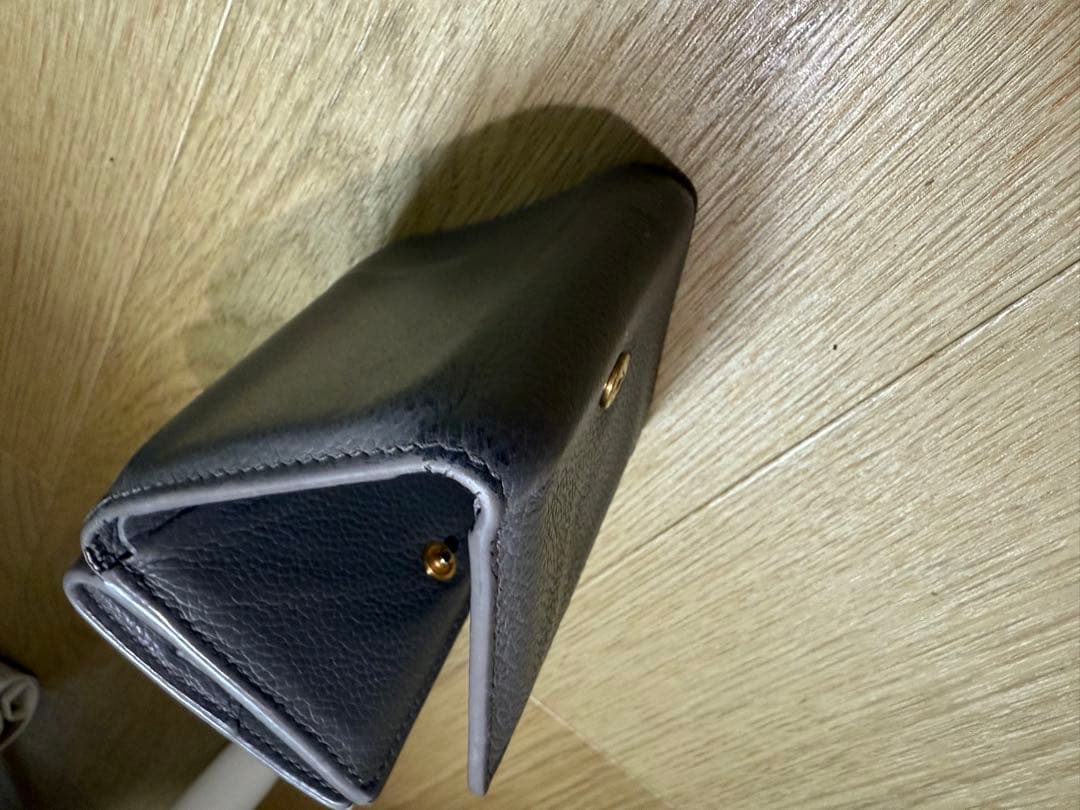 YSL グレー レザー 財布 三つ折財布