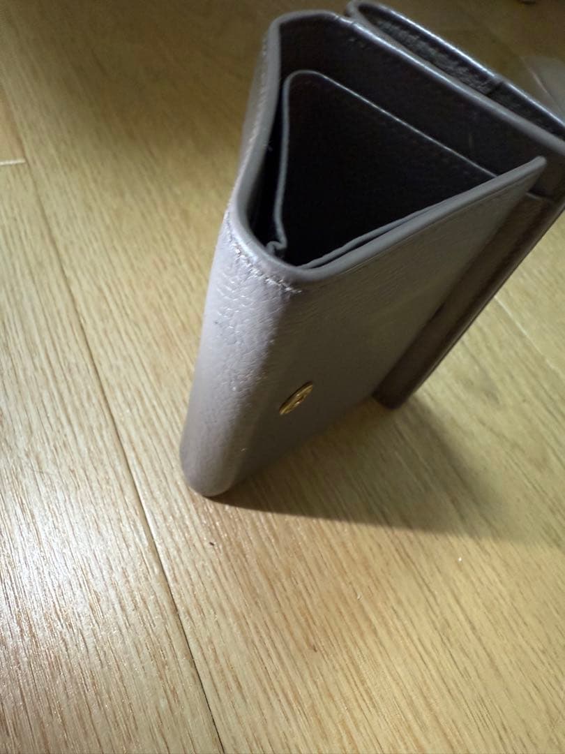 YSL グレー レザー 財布 三つ折財布