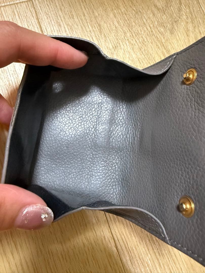 YSL グレー レザー 財布 三つ折財布