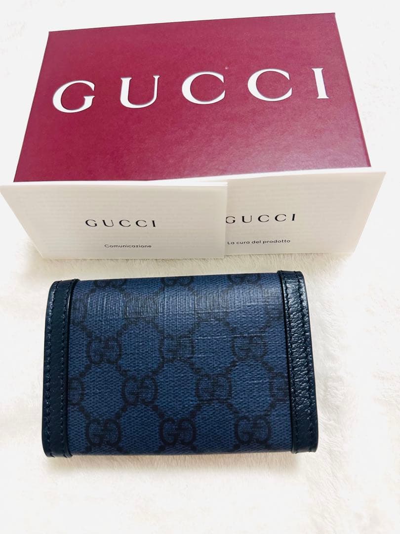 やーみん様※未使用【新品】✨　GUCCI ネイビー 名刺入れ カードケース